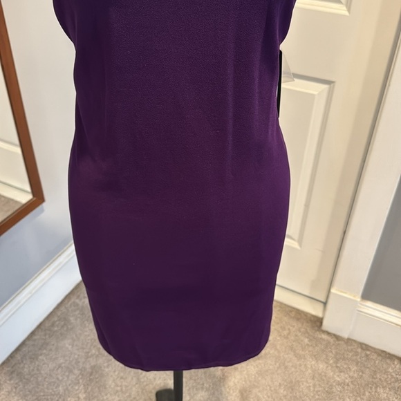 Bebe deep Purple halter neck, knee length dress size extra large XL - Picture 5 of 12